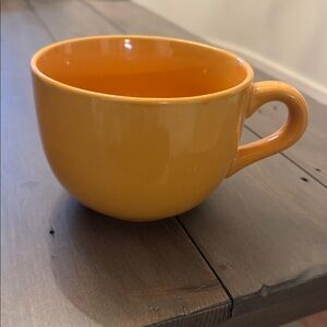 Pier 1 Imports Oversized Orange Clay Color Stoneware Coffee Tea Soup Mug Cup